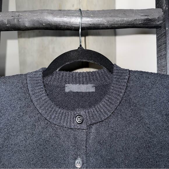 New WARDROBE.NYC Black Knit Cardigan Mini Dress with Shoulder Pads - Picture 12 of 17